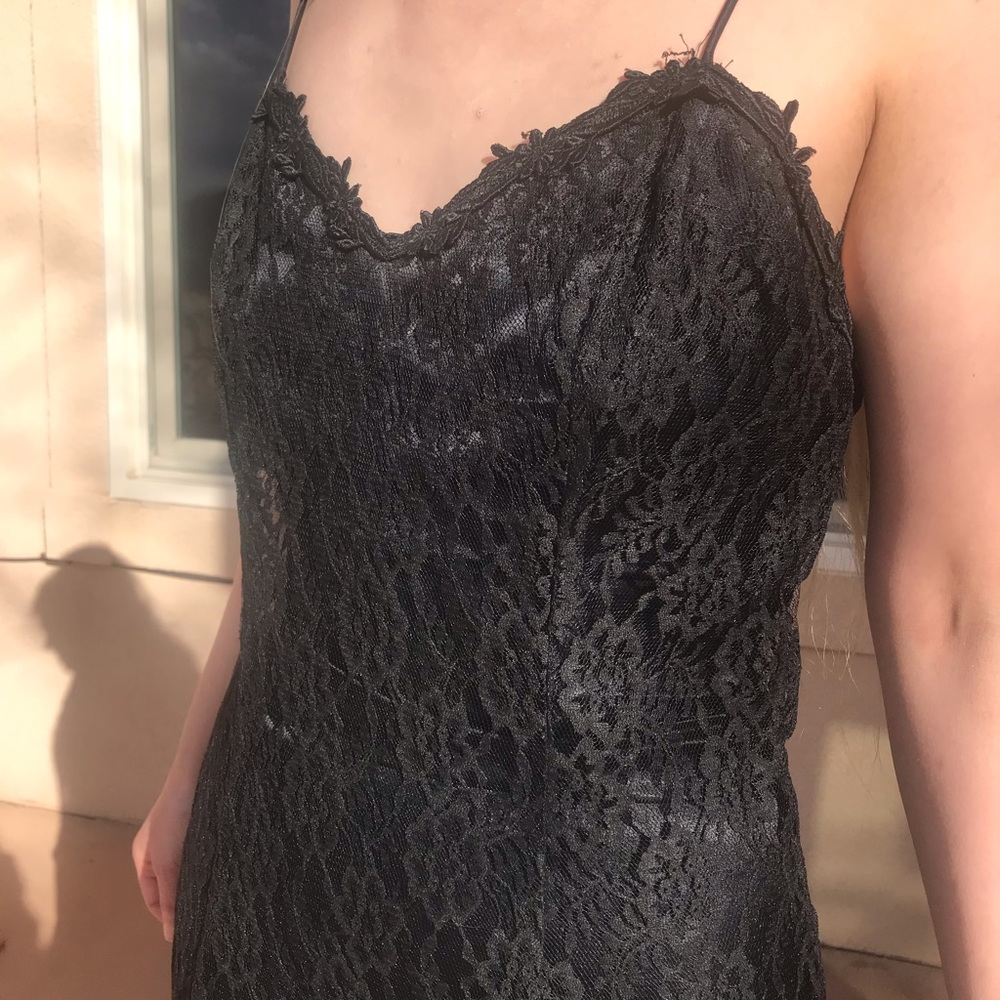 Vintage Black Lace Gunne Sax Maxi Dress. - Picture 6 of 7